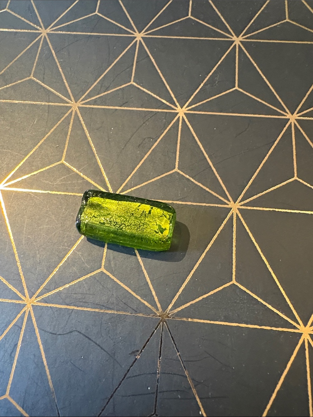 Small Rectangular Green Glass Cabochon